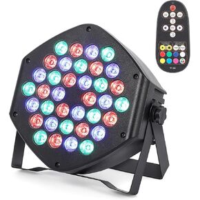 Rechargeable Par Lights 36 RGB Stage Lights, Wireless Dj Uplights Battery Powered Uplighting Sound Activated DMX Control for Wedding Dj Disco Show(2 Pack)