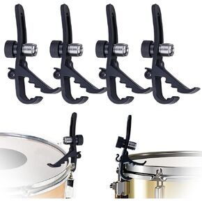 4 Pcs Drum Microphone Clip, Shockproof Mic Holder for Drum Stand Musical Instrument Supplies, Adjustable Drum Microphone Mounts Clamp for Professional Drum Recording