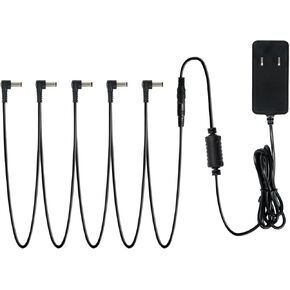 AODSK Guitar Pedal Power Supply Adapter,Guitar Pedal Power Supply Adapter 9V DC 1A,5 Way Daisy Chain Cables