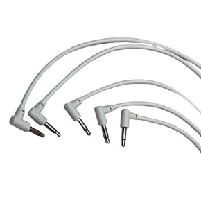 Luigis Modular M-PAR Right Angled Eurorack Patch Cables - Package of 5 White Cables, 24 (60 cm)