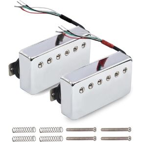 Alnico 5 Humbucker Guitar Pickup 4 Coil Cable 7.5k/16.6k Coil Splitting Alnico V Pickup for LP Guitar Chrome