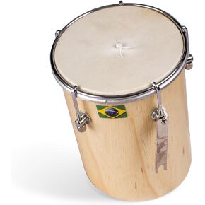 6" Afro Brasilian Leather kuˈikɐ Cuica Natural Wood Friction Drum Samba Music Instrument