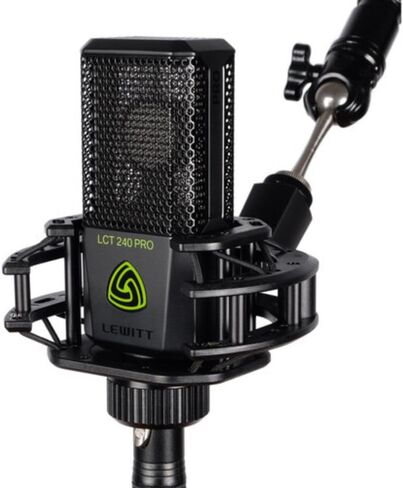 ميكروفون مكثف قلبي من Lewitt LCT-240 Pro مع حامل للصدمات (أسود) مع حامل ميكروفون مع ذراع ثابت وكابل XLR in Kuwait