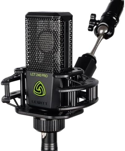 ميكروفون مكثف قلبي من Lewitt LCT-240 Pro مع حامل للصدمات (أسود) مع حامل ميكروفون مع ذراع ثابت وكابل XLR in Kuwait