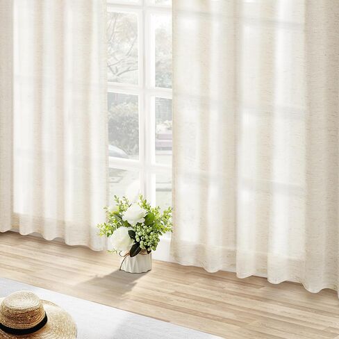 ستائر تيراكوتا شفافة بطول 84 بوصة - ستارة بوهو لغرفة النوم ستارة بوهيمية شبه شفافة محروقة باللون البرتقالي الخيش الخفيف ستارة من الكتان بجيب قضيب، ديكور الخريف والخريف لغرفة المعيشة in Kuwait