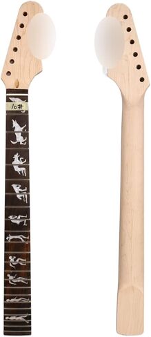 Canada Maple Guitar neck for ST style diy 22 Fret 25.5inch Rosewood Fretboard Man Wolf Inlay Replacement part in Saudi Arabia