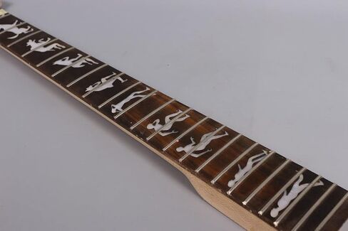 Canada Maple Guitar neck for ST style diy 22 Fret 25.5inch Rosewood Fretboard Man Wolf Inlay Replacement part in Saudi Arabia