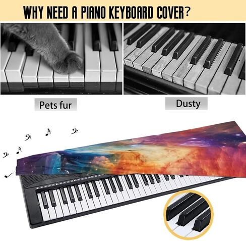 Galaxy Cloth Piano Keyboard Dust Cover Stretchy Waterproof Piano Keyboard Accessories Durable Electric Piano Keyboard Covers 61 Keys in Saudi Arabia
