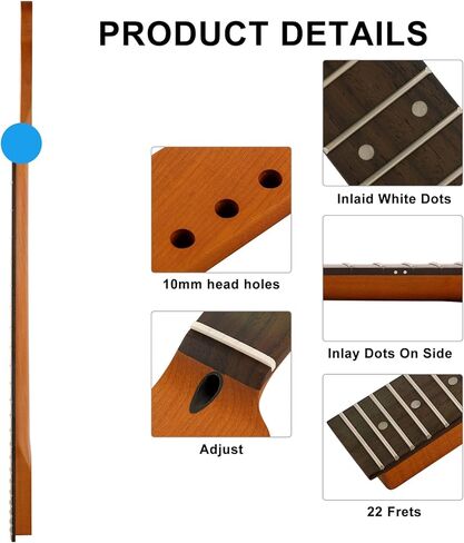 URSKOG 22fret TL غيتار كهربائي من خشب القيقب الكندي المحمص برقبة 14 بوصة نصف قطر لوحة الأصابع، صامولة عظمية، لوحة أصابع من خشب الورد in Kuwait