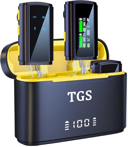 ميكروفون Lavalier لاسلكي متوافق مع iPhone iPad Android TF بطاقة تسجيل تصل إلى 128 جيجابايت، ميكروفون احترافي صغير مع بطارية ENC لتقليل الضوضاء 30 ساعة وكاميرا تسجيل فيديو 164 قدم in Kuwait
