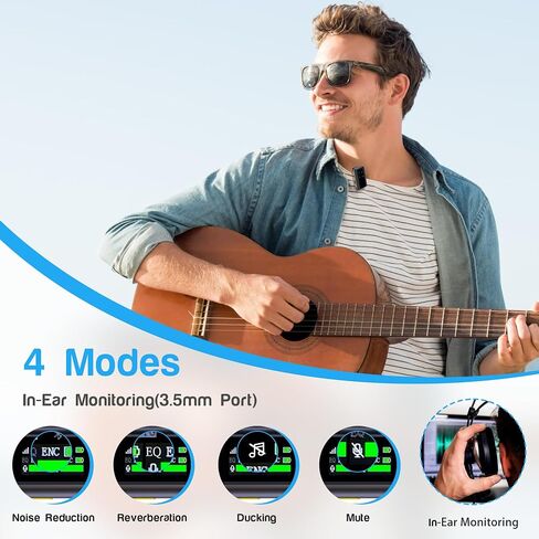 ميكروفون Lavalier لاسلكي متوافق مع iPhone iPad Android TF بطاقة تسجيل تصل إلى 128 جيجابايت، ميكروفون احترافي صغير مع بطارية ENC لتقليل الضوضاء 30 ساعة وكاميرا تسجيل فيديو 164 قدم in Kuwait