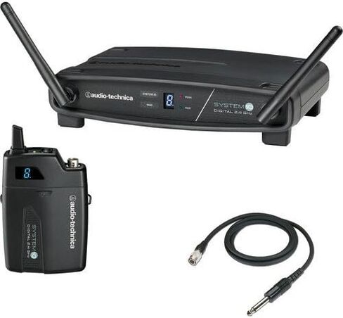 مجموعة جيتار لاسلكية رقمية بنظام 10 من Audio-Technica ATW-1101/G مع حزمة الهاتف المحمول GM-1W ومجموعة شاحن سريع لمدة 4 ساعات in Saudi Arabia