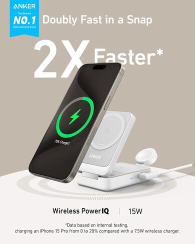 محطة شحن قابلة للطي Anker MagGo 3 في 1 MagSafe-Compatible Qi2 15W in Kuwait
