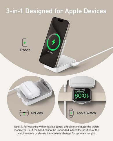 محطة شحن قابلة للطي Anker MagGo 3 في 1 MagSafe-Compatible Qi2 15W in Kuwait
