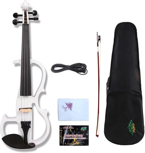 Yinfente 16inch Electric Viola solid wood with ebony viola fingerboard, chin rest, viola pegs, viola case bow, black silent voila for professional or beginners to practice (black) in Saudi Arabia