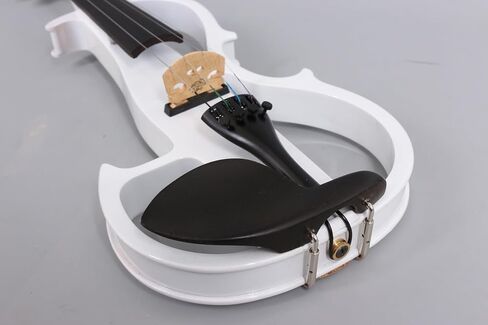Yinfente 16inch Electric Viola solid wood with ebony viola fingerboard, chin rest, viola pegs, viola case bow, black silent voila for professional or beginners to practice (black) in Saudi Arabia