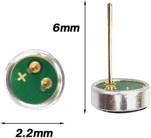 HomeSoGood 20pcs Microphone Accessories Tachograph Electret Microphone High Sensitivity with 2 pin 6 * 2.2mm Plug-in Unit in Saudi Arabia