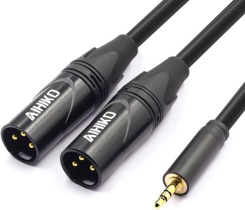 3.5 ملم (1/8 بوصة) مقبس صغير TRS ستيريو ذكر التوصيل إلى كابل XLR ذكر Y الفاصل التصحيح، 10 أقدام in Kuwait