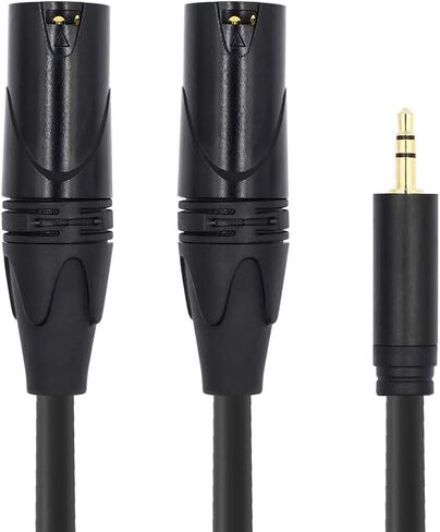 3.5 ملم (1/8 بوصة) مقبس صغير TRS ستيريو ذكر التوصيل إلى كابل XLR ذكر Y الفاصل التصحيح، 10 أقدام in Kuwait