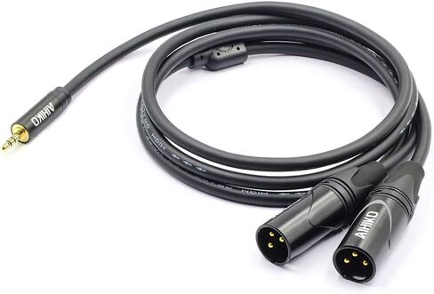 3.5 ملم (1/8 بوصة) مقبس صغير TRS ستيريو ذكر التوصيل إلى كابل XLR ذكر Y الفاصل التصحيح، 10 أقدام in Kuwait