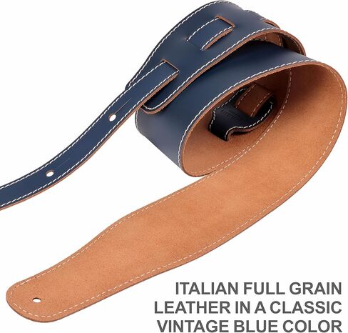 Nefelibata Guitar Strap, 3-inch Wide Full Grain Leather, Extra Wide Lightweight and Soft for Men and Women for Acoustic, Bass and Electric Guitar in Kuwait