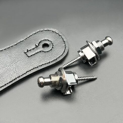 SAPHUE 2PCS Guitar Strap Button Metal Chrome Bass Strap Lock Skidproof StrapLock Locking Pegs Pins Guitar Strap Buttons Pins Metal End (Black) in Saudi Arabia
