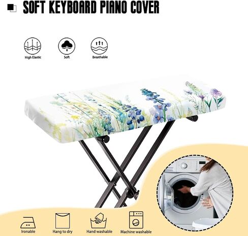 Purple Flower Piano Music Keyboard Dirt Proof Cover Piano Keyboard Dust Cover Anti-Scratch Electronic Keyboard Cover Must Have Piano Accessories, 88 Keys in Saudi Arabia