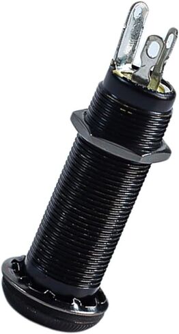 6.35mm Brass Mono Guitar Bass Barrel Jack Socket Cylinder Input Output Jack with 3 Pins Black in Kuwait