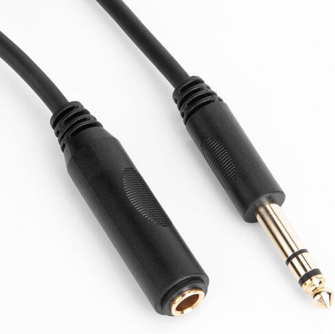 1/4 Extension Cable, Headphone Extension Cable Quarter inch TRS Male to Female Stereo Guitar Extension Cable Cord - 5.9 ft, Black in Saudi Arabia
