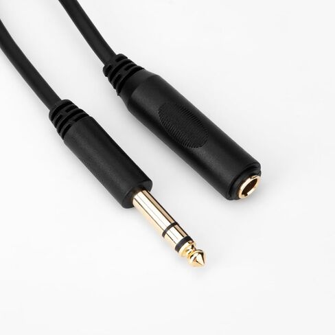 1/4 Extension Cable, Headphone Extension Cable Quarter inch TRS Male to Female Stereo Guitar Extension Cable Cord - 5.9 ft, Black in Saudi Arabia