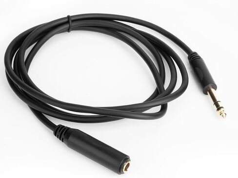 1/4 Extension Cable, Headphone Extension Cable Quarter inch TRS Male to Female Stereo Guitar Extension Cable Cord - 5.9 ft, Black in Saudi Arabia