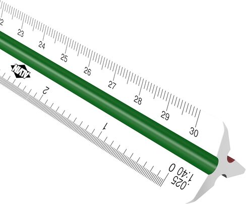 ALVIN, Architect Triangular Scale, Multipurpose Drafting Ruler for Drawing, Planning, and Design, High Impact Plastic - 12 Inch, White in Kuwait