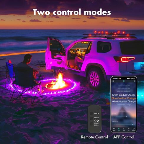 مصابيح LED للسيارة من orahon، تحكم ذكي في التطبيقات، مصابيح RGB داخل السيارة DIY وضع الموسيقى الديناميكي الملون 4 قطع أضواء شريطية للسيارات مع شاحن سيارة، تيار مستمر 12 فولت in Kuwait