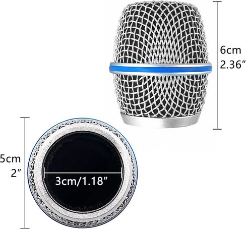 Microphone Replacement 2Packs Grille Compatible with Shure BETA87, BETA 87A, BETA 87C Microphone Capsules, Microphone Ball Head Grille, Cartridge Components in Saudi Arabia