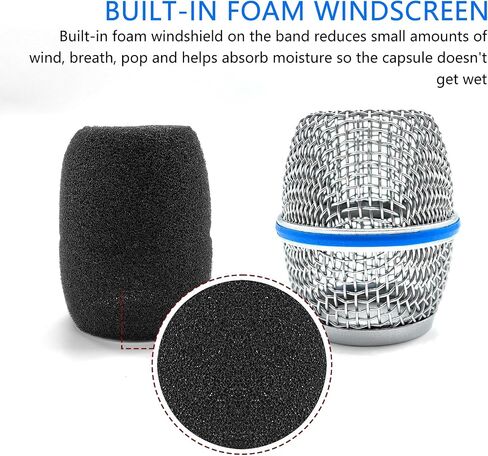 Microphone Replacement 2Packs Grille Compatible with Shure BETA87, BETA 87A, BETA 87C Microphone Capsules, Microphone Ball Head Grille, Cartridge Components in Saudi Arabia