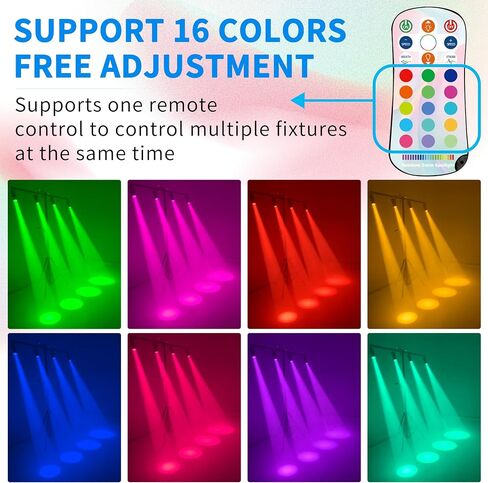 Pinspot Light with Remote,18W manually focusable,16 Colors Spot Lights Stage Effect Lighting and spot Size Adjustable,Disco Ball Spotlight Most Suitable for Party Activities Live Show Party Dance in Saudi Arabia