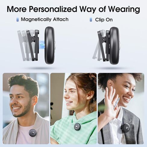 ميكروفون BOYA OMIC اللاسلكي Lavalier لهاتف iPhone Android والكمبيوتر المحمول مع Lightning/USB-C، مشبك على ميكروفون لاسلكي على شكل طية صدر السترة، وإلغاء الضوضاء، وبطارية 15 ساعة لتسجيل الفيديو، والبث، ومدونات الفيديو باللون الأسود in Saudi Arabia