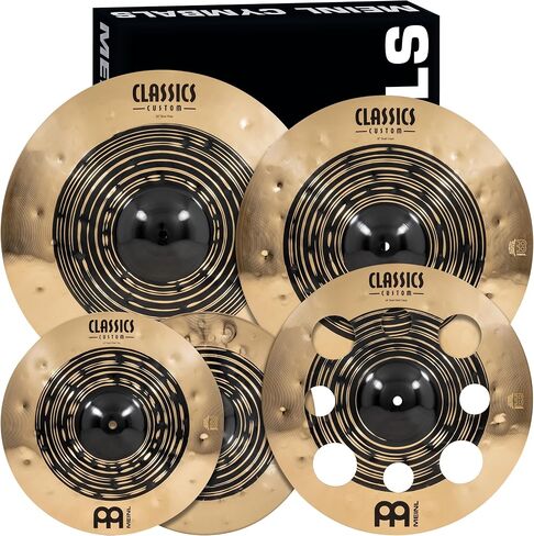 Meinl Cymbals Classics مجموعة صندوق مجموعة الصنج المزدوجة الكاملة المخصصة، لمسة نهائية داكنة ورائعة - صنع في ألمانيا - للصخور والمعادن والانصهار، ضمان لمدة عامين (CCDU141620) in Saudi Arabia