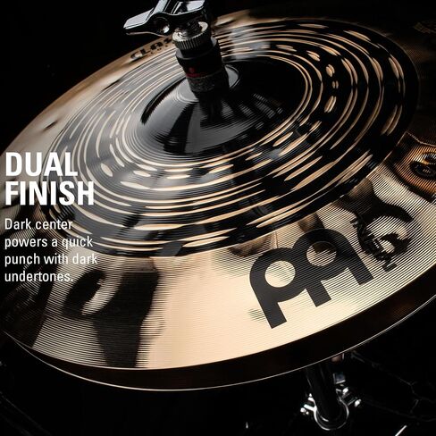 Meinl Cymbals Classics مجموعة صندوق مجموعة الصنج المزدوجة الكاملة المخصصة، لمسة نهائية داكنة ورائعة - صنع في ألمانيا - للصخور والمعادن والانصهار، ضمان لمدة عامين (CCDU141620) in Saudi Arabia