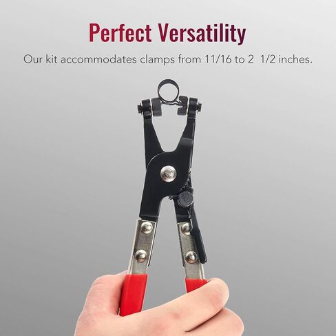 Orion Motor Tech 9pc Hose Clamp Pliers, Hose Clamp Remover Kit with Flexible Wire Long Reach Hose Clamp Clic R Type Swivel Jaw and Flat Band Pliers for Coolant Radiator Heater and Water Hose in Kuwait