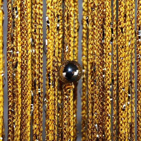 Atsweetlife مطرز ستارة الباب سلسلة الستائر، ستائر الخرز المدخل معلقة غرفة المقسم مطرز ديكور الهبي بريق هامش لوحة خزانة نافذة الأبواب الترتر بوهو الأبواب شرابة (الذهب) in Kuwait