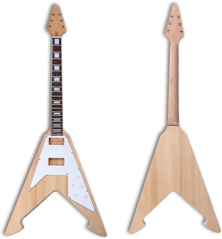 مجموعة جيتار كهربائي DIY غير مكتملة من خشب الورد ولوحة فريتس وجسم جيتار مع جميع الملحقات، تتضمن المكونات بالكامل طقم جيتار كهربائي، جميع الأجزاء متضمنة، قم ببناء بنفسك (TZ-46) in Kuwait
