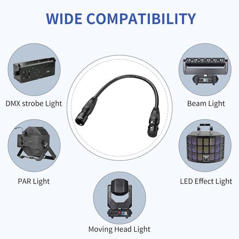 5 Pin to 3 Pin DMX Cable 1 ft 2 Pack - Premium 5 Pin Male to 3 Pin Female DMX Lighting Cables 1 Foot in Saudi Arabia