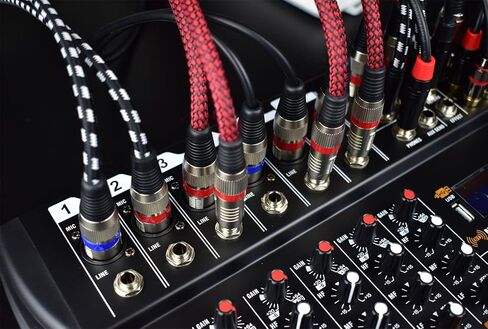 Unbalanced 1/4" TS Male to XLR Female Mono Cable, 15 Feet 6.35 mm Quarter Inch to 3pin XLR Microphone Cord, OFC Shield, Nylon Braided, Red Color, for Mixer/amp/Audio Interface, 2Pack in Saudi Arabia