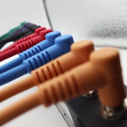 Aestivate 6 Inch Guitar Patch Cable TS 1/4" Right Angle Instrument Cable Colored Guitar Pedal Cable Effect Cable Cord 6-Pack (Rainbow) in Saudi Arabia