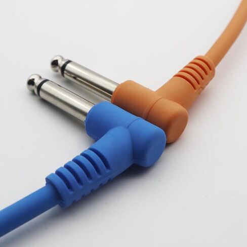 Aestivate 6 Inch Guitar Patch Cable TS 1/4" Right Angle Instrument Cable Colored Guitar Pedal Cable Effect Cable Cord 6-Pack (Rainbow) in Saudi Arabia
