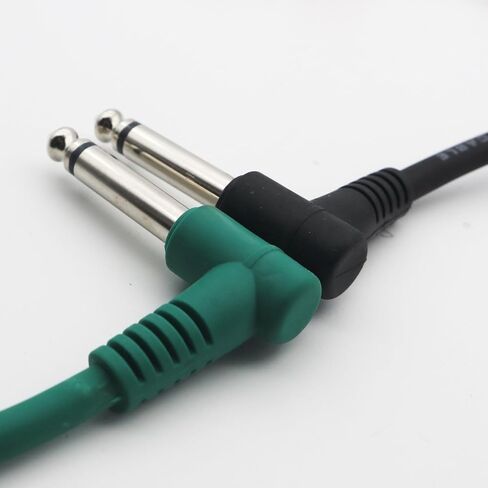 Aestivate 6 Inch Guitar Patch Cable TS 1/4" Right Angle Instrument Cable Colored Guitar Pedal Cable Effect Cable Cord 6-Pack (Rainbow) in Saudi Arabia