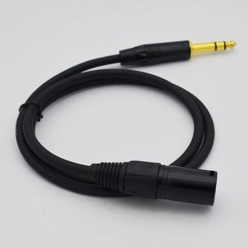 XLR to 1/4 Cable,1/4 Inch TRS to XLR Male Plug Stereo XLR Cables, Balanced Interconnect Microphone Mic Cable for Audio Speaker Studio-2 Pack 3ft Foot Input Patch Cords in Saudi Arabia