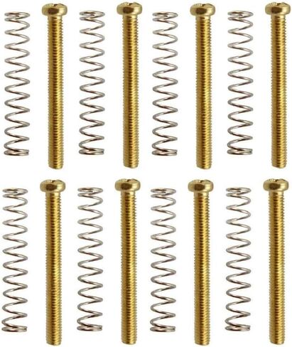 أجزاء جيتار باس، M3x30mm هامبوكر إطار لاقط مزدوج الملف 8 قطع مجموعة براغي ونوابض للجيتار الكهربائي، ذهبي in Saudi Arabia