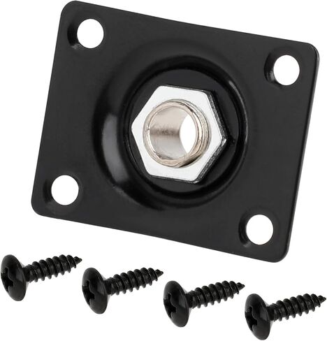 Input Jack for Electric Guitar Square Metal 1/4 Output Jack Plate Input Jack Socket for Style Electric Guitar Bass Parts and Accessories Replacement (Black) in Saudi Arabia
